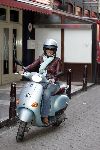 Amsterdam 23 maart 2005
Josefine v Asdonk op  Vespa scooter in Amsterdam