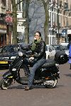 Amsterdam 24 maart 2005
Suzanne Kleeman op  Vespa scooter.