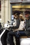 Amsterdam 21 januari 2006
Renate Verbaan en nikkie Plessen samen op vespa scooter en allebei met petje