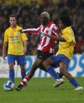 Eindhoven, 3 Maart 2007 Kompetitiewedstrijd PSV-RKC Arouna Kone in duel met Milano Koenders