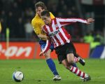 Eindhoven, 3 Maart 2007 Kompetitiewedstrijd PSV-RKC eindstand 2-0 Seizoen 2006/2007
Ibrahim Afellay in duel met Tim Bakens