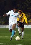 Breda, 28 Februari 2007
NAC-PSV, eindstand 3-0 Wedstrijd KNVB-beker 1/4 finale Seizoen 2006/2007
Jefferson Farfan in duel met Maceo Rigters