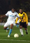 Breda, 28 Februari 2007
NAC-PSV, eindstand 3-0 Wedstrijd KNVB-beker 1/4 finale Seizoen 2006/2007
Jefferson Farfan in duel met Maceo Rigters