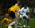 Breda, 28 Februari 2007
NAC-PSV, eindstand 3-0 Wedstrijd KNVB-beker 1/4 finale Seizoen 2006/2007
Jefferson Farfan in duel met Patrick Zwaanswijk en Arne Slot