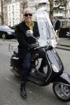 Amsterdam 4 maart 2007
Modeshow Frans Molenaar in het Amstel Hotel. Maik de Boer op vespa scooter