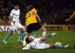 Breda, 28 Februari 2007
NAC-PSV, eindstand 3-0 Wedstrijd KNVB-beker 1/4 finale Seizoen 2006/2007
Mika Vayrynen wordt onderuit gehaald door Ronnie Stam