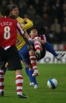 Eindhoven, 3 Maart 2007 Kompetitiewedstrijd PSV-RKC eindstand 2-0 Seizoen 2006/2007
Sun Xiang wordt onderuit gehaald