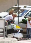 Ibiza 10 juli 2009
Wendy v  Dijk met zoontje Sem en vriend Erland Galjaard op vakantie 
Peter Smulders bv