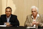Amsterdam 1 juli 2009
Robert Schoemacher en zijn vader Matthijs tijdens persconferentie in het hilton hotel waar ze bekendmaken dat de familie Malenstein van de Bergmann kliniek 
hun kliniek overgenomen heeft.  Wel blijven ze werken voor hen.
Peter Smulders bv