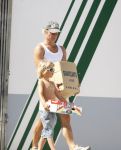 Ibiza 10 juli 2009
Wendy v  Dijk met zoontje Sem en vriend Erland Galjaard op vakantie 
Peter Smulders bv