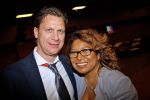 Hilversum 26 februari 2012
Nationaal Songfestival in Studio 24. Met op de foto Justine Pelmelay met partner Ronald van Driel.
Peter Smulders bv
