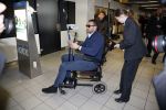 Schiphol 17 maart 2013
Badr Hari en Estelle Cruijff  komen terug van de K1 finale in Zagreb waar Badr zijn voet gebroken heeft . Badr wordt in een rolstoel naar zijn auto gebracht.
Peter Smulders bv