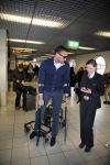 Schiphol 17 maart 2013
Badr Hari en Estelle Cruijff  komen terug van de K1 finale in Zagreb waar Badr zijn voet gebroken heeft . Badr wordt in een rolstoel naar zijn auto gebracht.
Peter Smulders bv