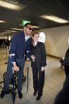 Schiphol 17 maart 2013
Badr Hari en Estelle Cruijff  komen terug van de K1 finale in Zagreb waar Badr zijn voet gebroken heeft . Badr wordt in een rolstoel naar zijn auto gebracht.
Peter Smulders bv