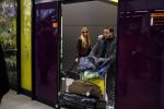 Schiphol 17 maart 2013
Badr Hari en Estelle Cruijff  komen terug van de K1 finale in Zagreb waar Badr zijn voet gebroken heeft . Badr wordt in een rolstoel naar zijn auto gebracht.
Peter Smulders bv