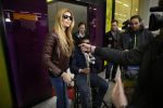 Schiphol 17 maart 2013
Badr Hari en Estelle Cruijff  komen terug van de K1 finale in Zagreb waar Badr zijn voet gebroken heeft . Badr wordt in een rolstoel naar zijn auto gebracht.
Peter Smulders bv