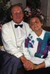18 Oktober 1991 Jantje Koopmans met zijn vrouw en accordeon
Foto Peter Smulders BV