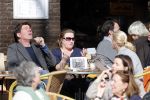 Amsterdam 5 maart 2013
Twan Huys met vrouw en een kennis op terras.
Peter Smulders bv