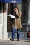 Amsterdam 16 februari 2015
Camiel Eurlings bellend op straat in amsterdam zuid.