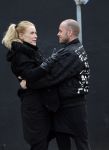 Amsterdam 2 maart 2015
Jette v d Meij met een vriend op straat in Amsterdam.