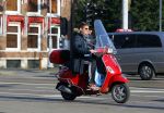 Amsterdam 13 februari 2015
Martijn Krabbe op zijn rode vespa scooter