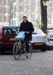 Amsterdam 19 februari 2015
Michael Pilarczyk op de fiets in Amsterdam.
