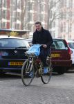 Amsterdam 19 februari 2015
Michael Pilarczyk op de fiets in Amsterdam.