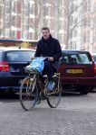Amsterdam 19 februari 2015
Michael Pilarczyk op de fiets in Amsterdam.