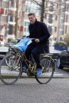 Amsterdam 19 februari 2015
Michael Pilarczyk op de fiets in Amsterdam.