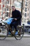 Amsterdam 19 februari 2015
Michael Pilarczyk op de fiets in Amsterdam.