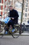Amsterdam 19 februari 2015
Michael Pilarczyk op de fiets in Amsterdam.