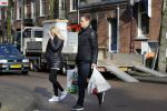 Amsterdam 17 februari 2015
Niklas Moisander met zijn zwangere vrouw/vriendin in amsterdam zuid.