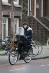 Amsterdam 13 februari 2016 
Caro Emerald op de fiets.