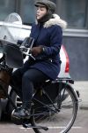 Amsterdam 13 februari 2016 
Caro Emerald op de fiets.