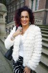 Amsterdam 13 februari 2016 
Premiere Zootropolis in het tropenmuseum.
Chimene van Oosterhout en zoon Lyam Last