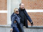 Amsterdam 12 februari 2016 
Connie Breukhoven met verloofde Eugene v Dun op straat
