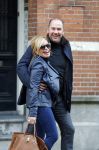 Amsterdam 12 februari 2016 
Connie Breukhoven met verloofde Eugene v Dun op straat