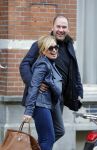Amsterdam 12 februari 2016 
Connie Breukhoven met verloofde Eugene v Dun op straat