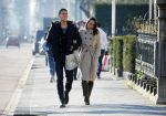 Amsterdam 17 februari 2016
Hector Moreno (psv speler) met zijn vrouw op de pc hooftstraat