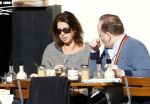 Amsterdam 17 februari 2016 
Isa Hoes en Marc Marie Huybregts op terras