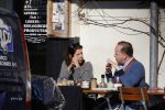 Amsterdam 17 februari 2016 
Isa Hoes en Marc Marie Huybregts op terras