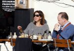 Amsterdam 17 februari 2016 
Isa Hoes en Marc Marie Huybregts op terras