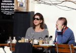 Amsterdam 17 februari 2016 
Isa Hoes en Marc Marie Huybregts op terras
