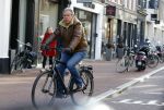 Amsterdam 16 februari 2016 
Maarten Spanjer op zijn fiets in de pc hooftstraat