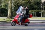Amsterdam 8 maart 2016
Martijn Krabbe met zijn vriendin Noi Pakon op zijn vespa scooter.