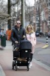 Amsterdam 5 maart 2016 
Robert Doornbos en Chantal Bles achter de kinderwagen.