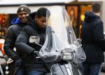 Amnsterdam 13 februari 2016 
Roue Verveer bij zijn zoon achter op de vespa scooter