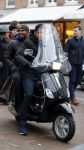 Amnsterdam 13 februari 2016 
Roue Verveer bij zijn zoon achter op de vespa scooter