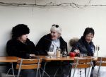 Amsterdam 5 maart 2016
Stacey Rookhuizen op terras met twee dames