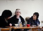 Amsterdam 5 maart 2016
Stacey Rookhuizen op terras met twee dames
